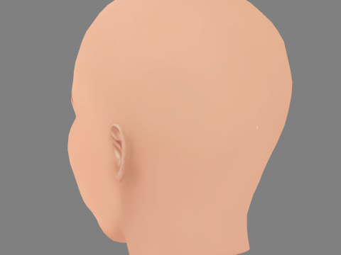 Jennifer Coolidge Head - Sem cabelo - Cabeça baixa poli para jogo Modelo 3D