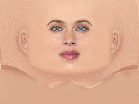 Jennifer Garner Head - No Hair - Low poly head for game 3D Model