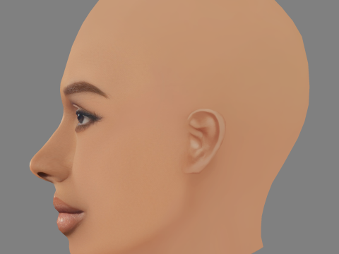 Голова Дженніфер Хадсон - без волосся - низькополігональна голова для гри 3D Модель