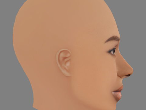 Голова Дженніфер Хадсон - без волосся - низькополігональна голова для гри 3D Модель
