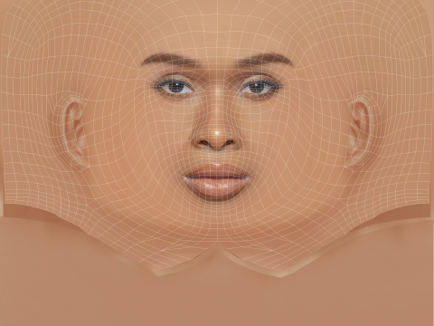 Голова Дженніфер Хадсон - без волосся - низькополігональна голова для гри 3D Модель