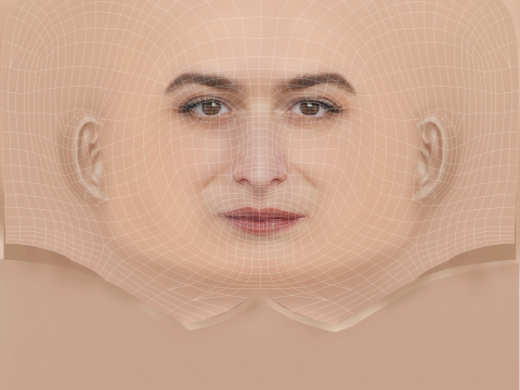Jenny Slate Head - Sem cabelo - Cabeça baixa poli para jogo Modelo 3D