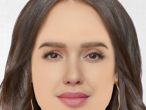 Jessica Alba Kafa - Saçsız - Oyun için düşük poli kafa 3D Model