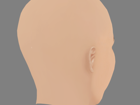 Jessica Alba Kafa - Saçsız - Oyun için düşük poli kafa 3D Model