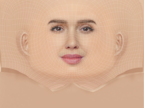 Jessica Alba Kafa - Saçsız - Oyun için düşük poli kafa 3D Model