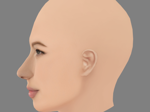 Голова Джесіки Біл - без волосся - низькополігональна голова для гри 3D Модель