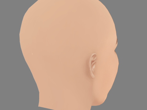 Голова Джесіки Біл - без волосся - низькополігональна голова для гри 3D Модель