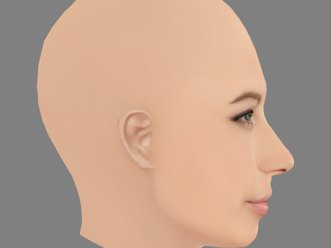 Голова Джесіки Біл - без волосся - низькополігональна голова для гри 3D Модель