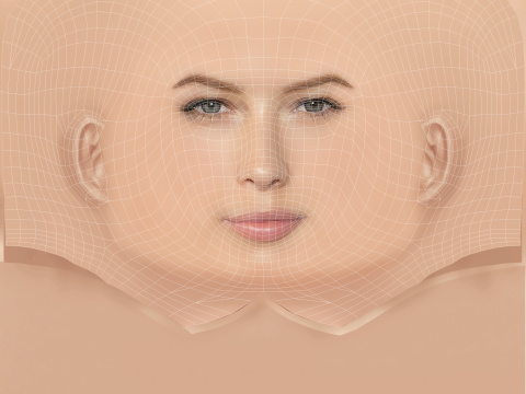 Голова Джесіки Біл - без волосся - низькополігональна голова для гри 3D Модель