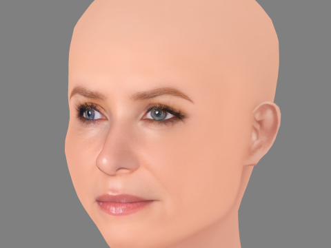 Jessica Capshaw Head - No Hair - Low poly head for game 3D Model