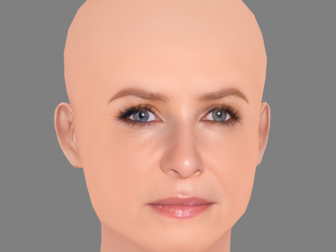 Jessica Capshaw Head - No Hair - Low poly head for game 3D Model