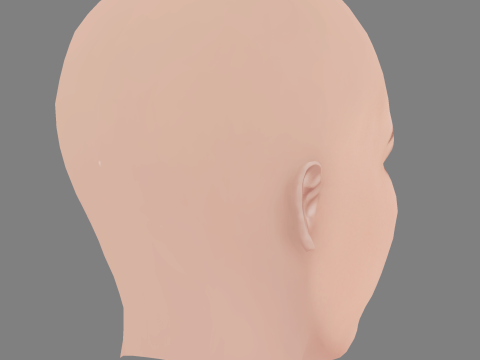 Jessica Chastain Head - No Hair - Laag poly hoofd voor wild 3D Model