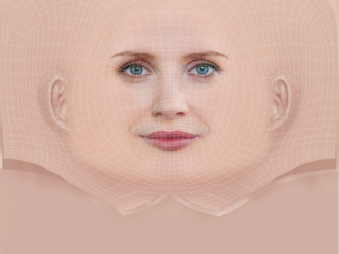 Jessica Chastain Head - No Hair - Laag poly hoofd voor wild 3D Model