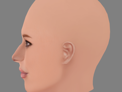 Jessica Simpson Head - No Hair - Low poly head for game 3D Model