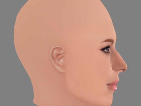 Jessica Simpson Head - No Hair - Low poly head for game 3D Model