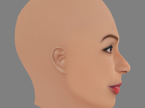 Jessica Williams Head - No Hair - Low poly head for game 3D Model