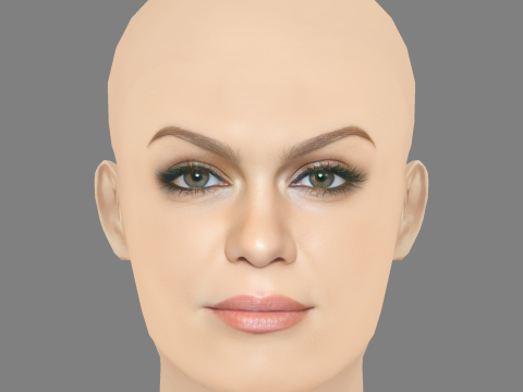 Jessie J Head - No Hair - Low poly head for game 3D Model