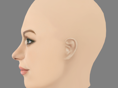 Jessie J Head - No Hair - Low poly head for game 3D Model