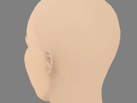 Jessie J Head - No Hair - Low poly head for game 3D Model