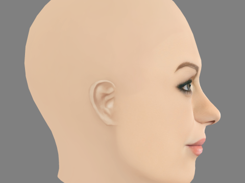 Jessie J Head - No Hair - Low poly head for game 3D Model