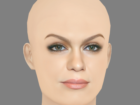 Jessie J Head - No Hair - Low poly head for game 3D Model
