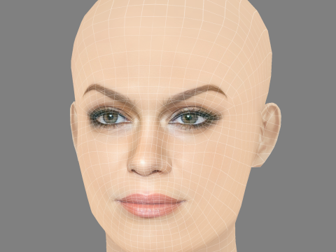 Jessie J Head - No Hair - Low poly head for game 3D Model