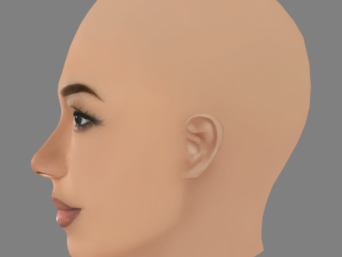 Testa Jhene Aiko - Senza capelli - Testa in polietilene bassa per il gioco Modello 3D