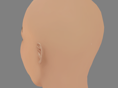 Testa Jhene Aiko - Senza capelli - Testa in polietilene bassa per il gioco Modello 3D