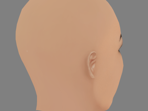 Testa Jhene Aiko - Senza capelli - Testa in polietilene bassa per il gioco Modello 3D