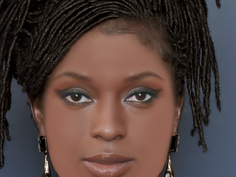 Jodie Turner Smith Head - Tanpa Rambut - Kepala poli rendah untuk permainan Model 3D