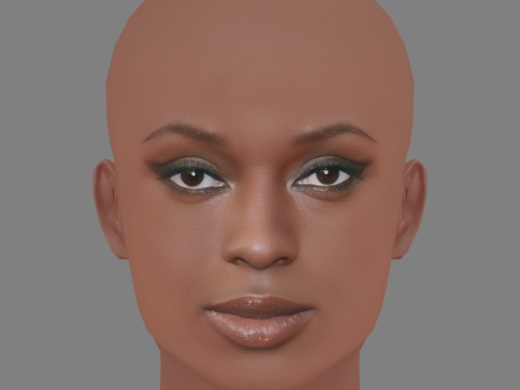 Jodie Turner Smith Head - No Hair - Tête low poly pour le jeu Modèle 3D