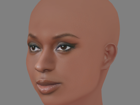 Jodie Turner Smith Head - No Hair - Tête low poly pour le jeu Modèle 3D