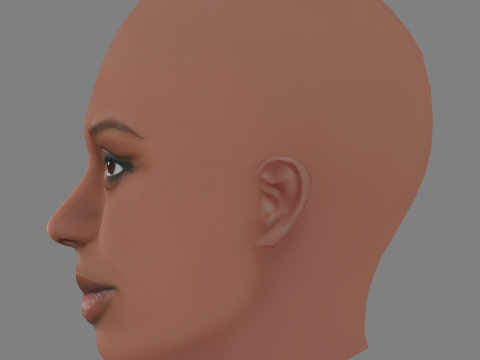 Jodie Turner Smith Head - No Hair - Tête low poly pour le jeu Modèle 3D