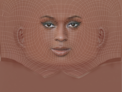 Jodie Turner Smith Head - No Hair - Tête low poly pour le jeu Modèle 3D