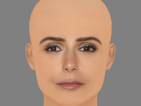 Jordana Brewster Head - No Hair - Low poly head for game 3D Model