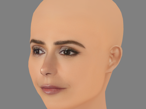 Jordana Brewster Head - No Hair - Low poly head for game 3D Model