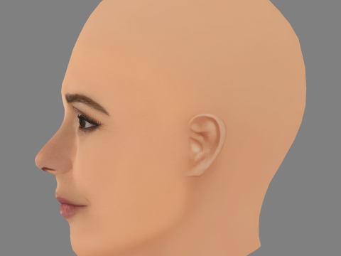 Jordana Brewster Head - No Hair - Low poly head for game 3D Model