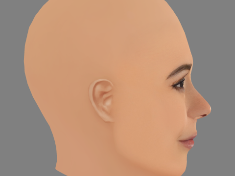 Jordana Brewster Head - No Hair - Low poly head for game 3D Model