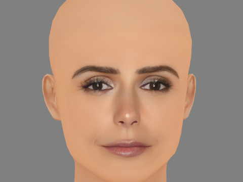 Jordana Brewster Head - No Hair - Low poly head for game 3D Model
