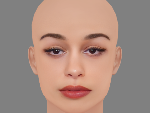 Голова Джоржі Сміта - без волосся - низькополігональна голова для гри 3D Модель