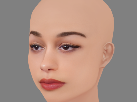 Голова Джоржі Сміта - без волосся - низькополігональна голова для гри 3D Модель