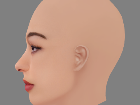 Голова Джоржі Сміта - без волосся - низькополігональна голова для гри 3D Модель