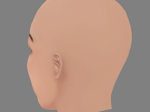 Голова Джоржі Сміта - без волосся - низькополігональна голова для гри 3D Модель