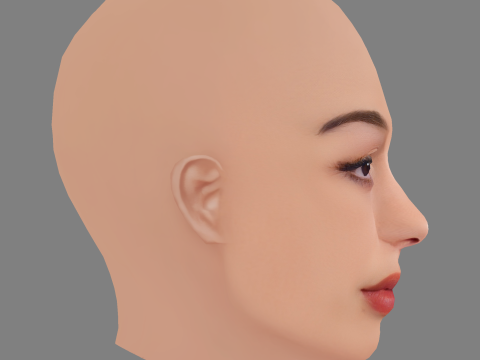 Голова Джоржі Сміта - без волосся - низькополігональна голова для гри 3D Модель