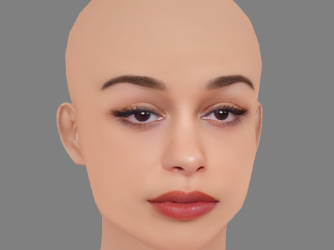 Голова Джоржі Сміта - без волосся - низькополігональна голова для гри 3D Модель