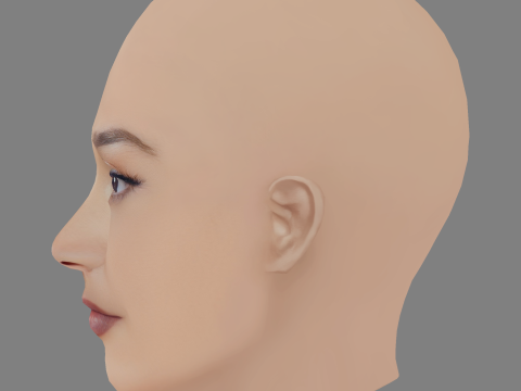 Joy Crookes ヘッド - 髪なし - ゲーム用の低ポリヘッド 3Dモデル