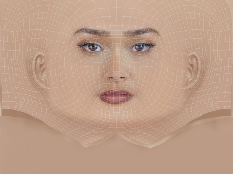 Joy Crookes ヘッド - 髪なし - ゲーム用の低ポリヘッド 3Dモデル