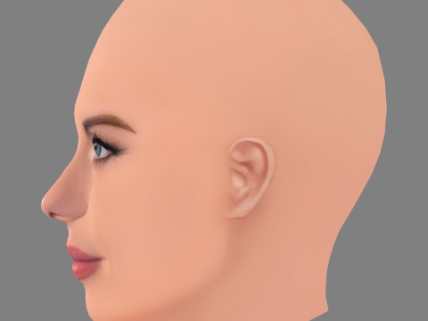 Julia Fox Head - No Hair - Low poly head for game 3D Model