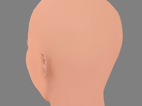 Julia Fox Head - No Hair - Low poly head for game 3D Model