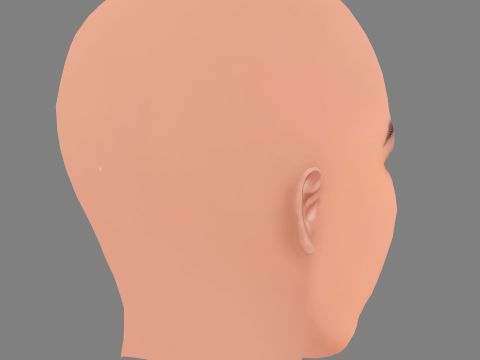 Julia Fox Head - No Hair - Low poly head for game 3D Model